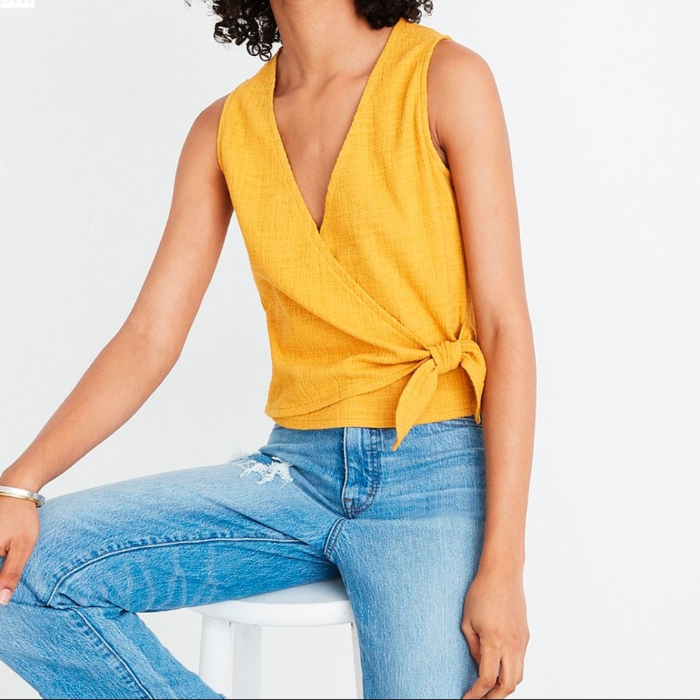 MADEWELL TUNGSTEN TEXTURE & THREAD WRAP TIE TANK